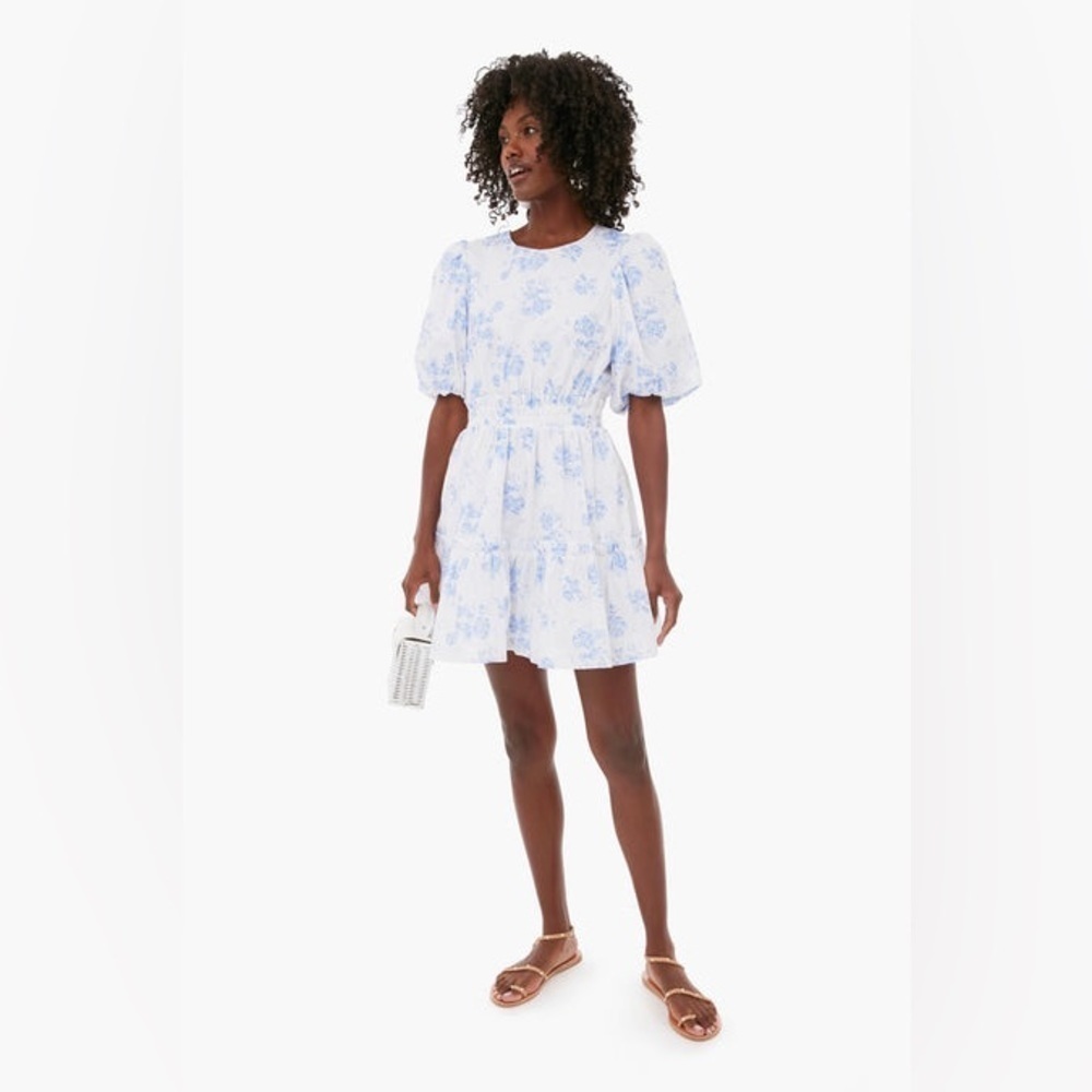 Tuckerneck Hyacinth House Blue Chintz Terry Mini Dress in Blue and White -Size S